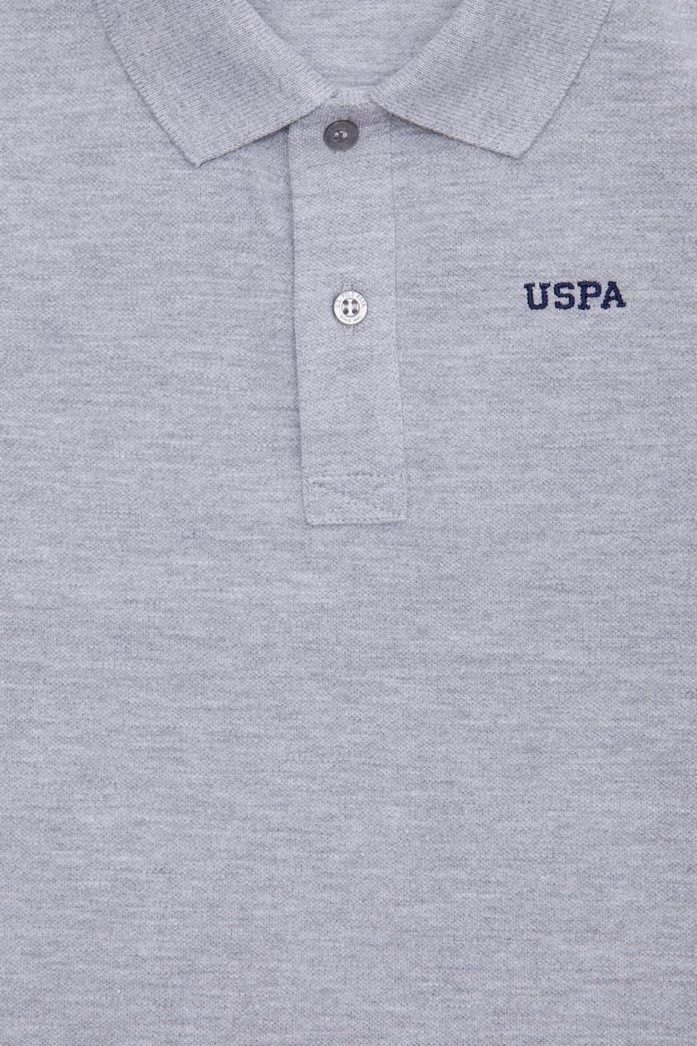 Erkek Çocuk Gri Melanj Basic Polo Yaka Tişört - 50266041084