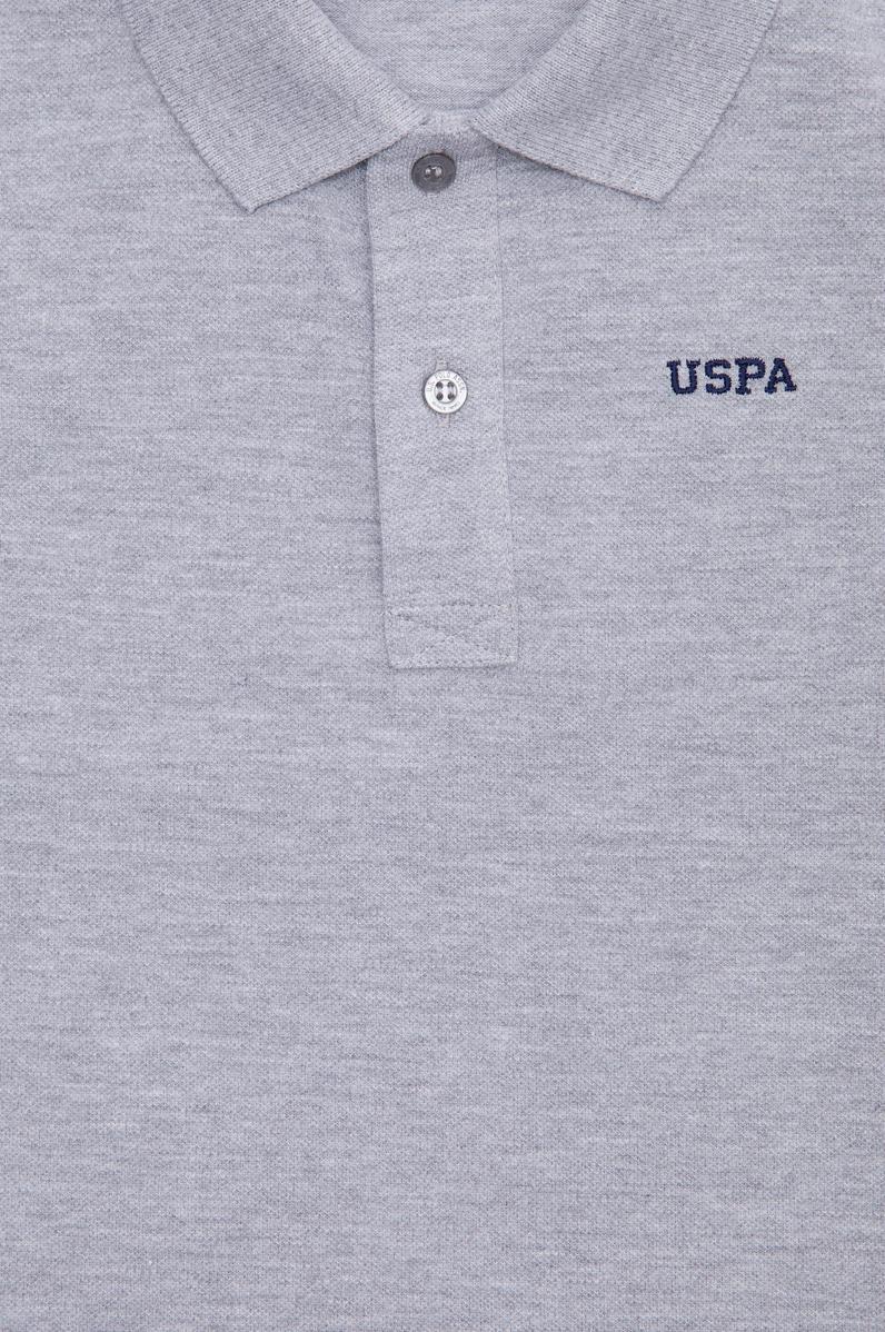 Erkek Çocuk Gri Melanj Basic Polo Yaka Tişört