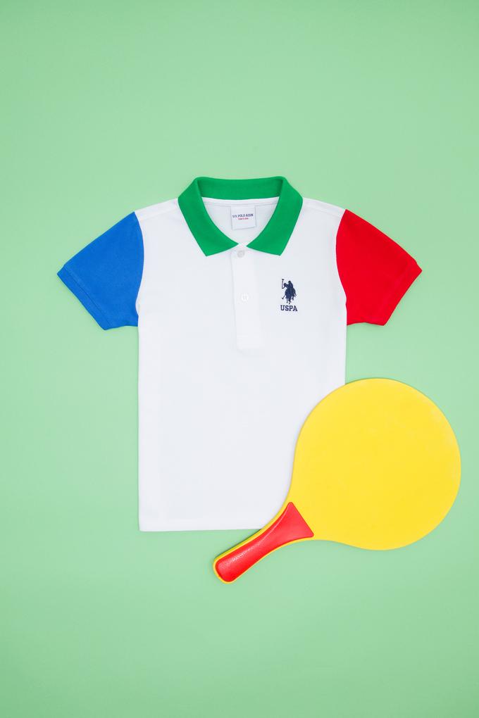 Erkek Çocuk Beyaz Polo Yaka Tişört