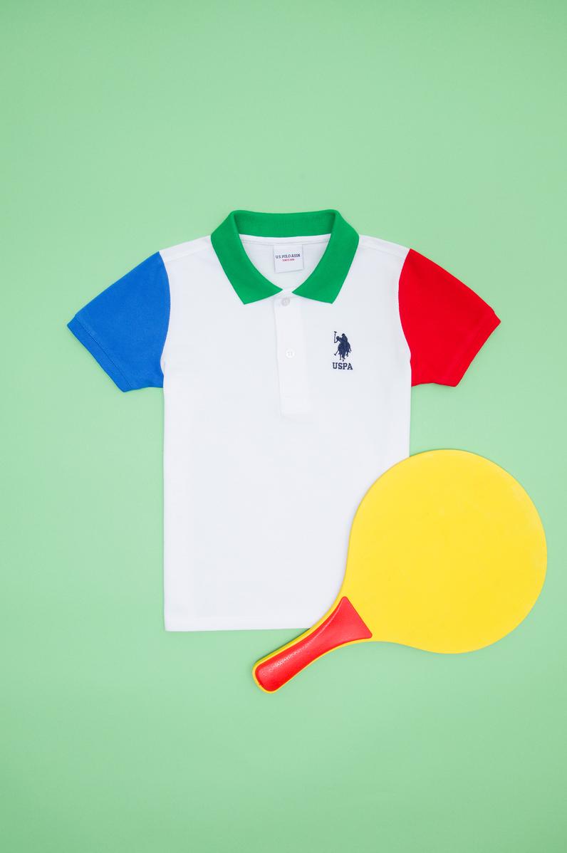 Erkek Çocuk Beyaz Polo Yaka Tişört