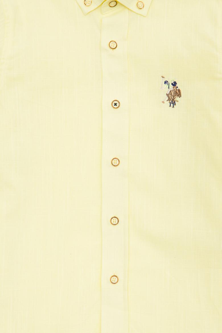 Erkek Çocuk Açık Sarı Uzun Kollu Gömlek - 50270487006