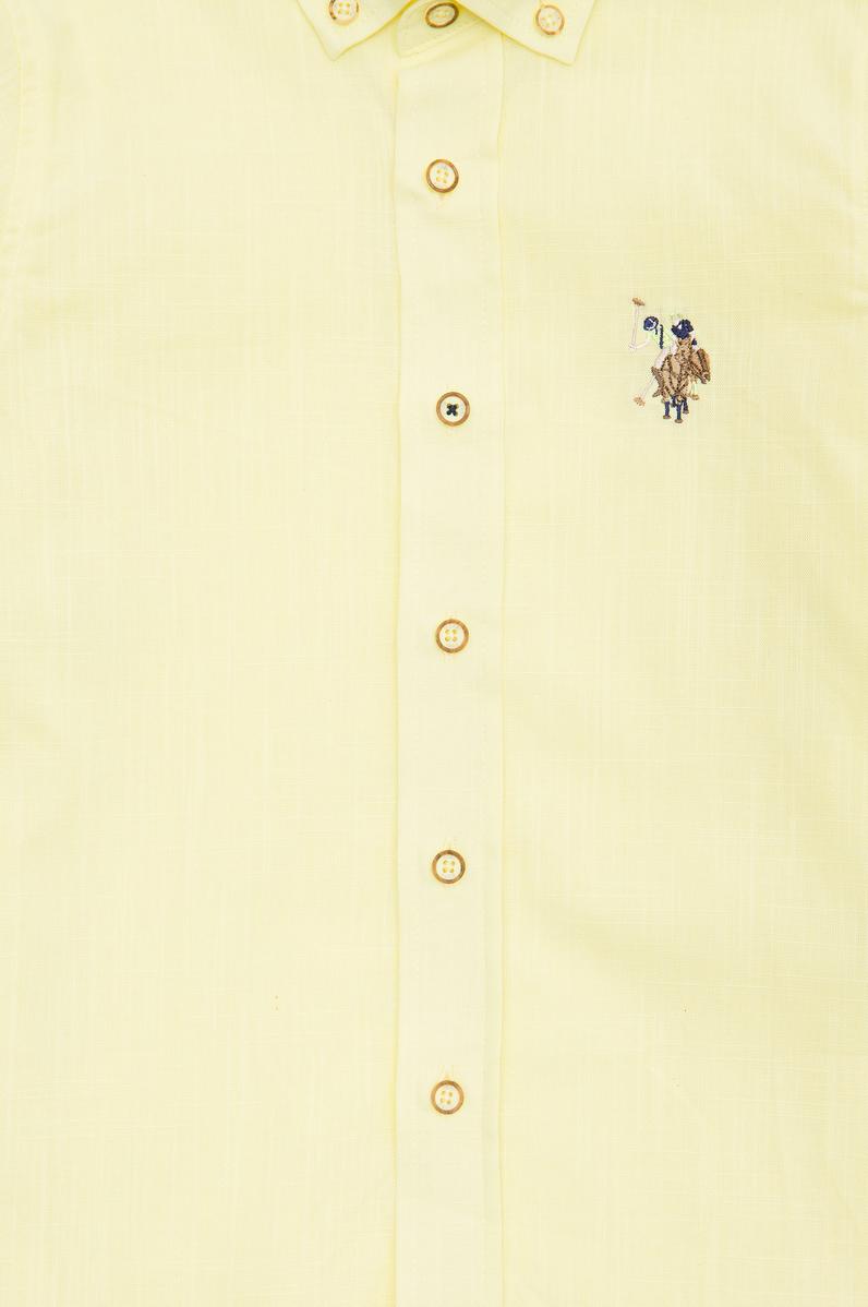 Erkek Çocuk Açık Sarı Uzun Kollu Gömlek