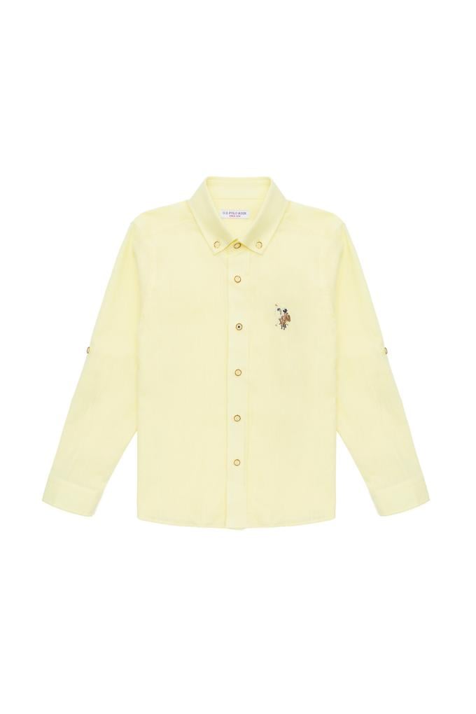 Erkek Çocuk Açık Sarı Uzun Kollu Gömlek
