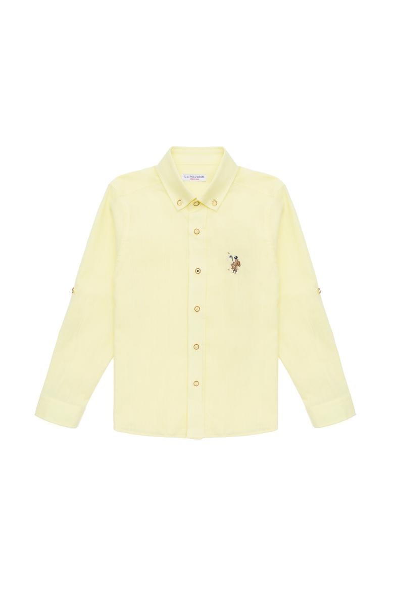 Erkek Çocuk Açık Sarı Uzun Kollu Gömlek
