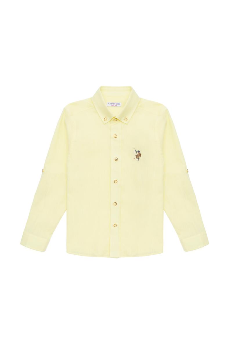 Erkek Çocuk Açık Sarı Uzun Kollu Gömlek