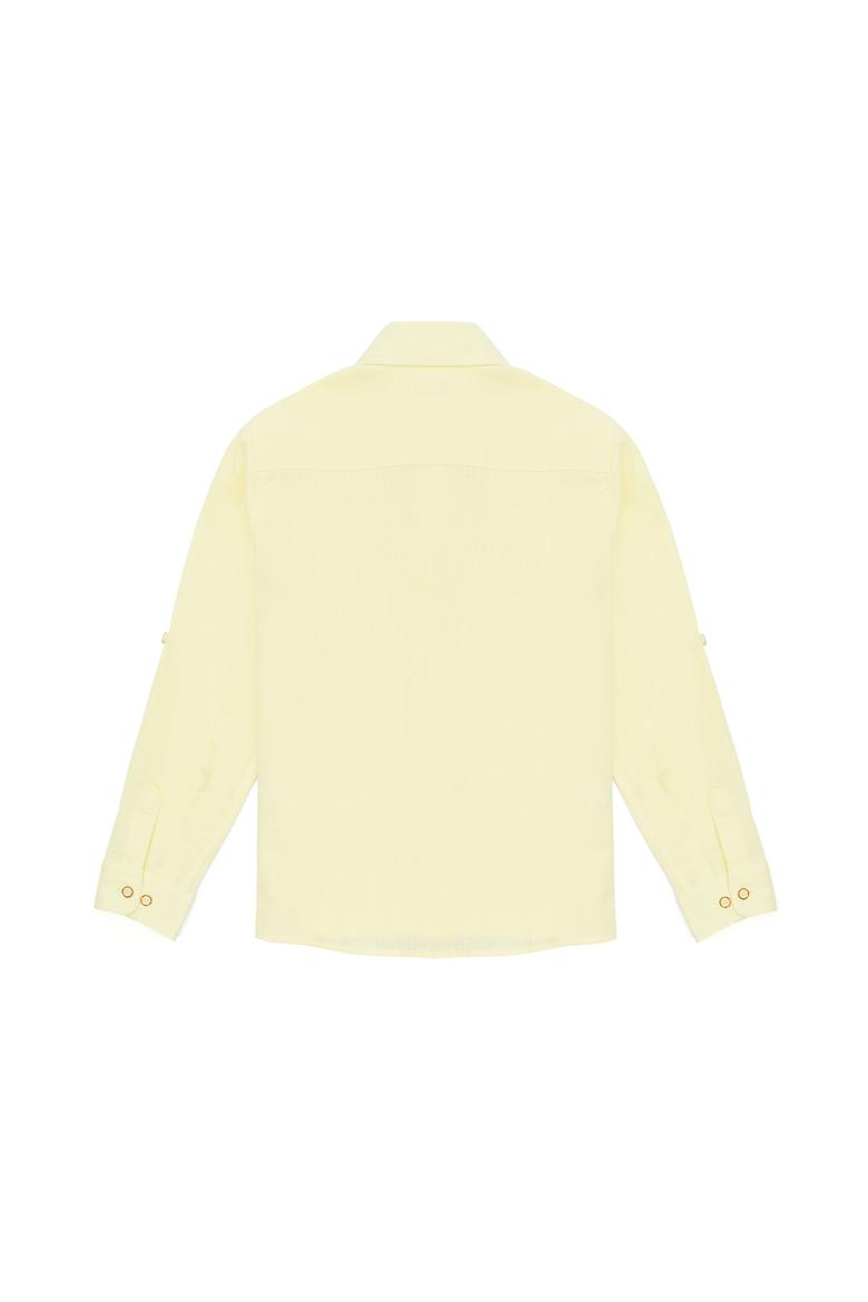 Erkek Çocuk Açık Sarı Uzun Kollu Gömlek - 50270487006