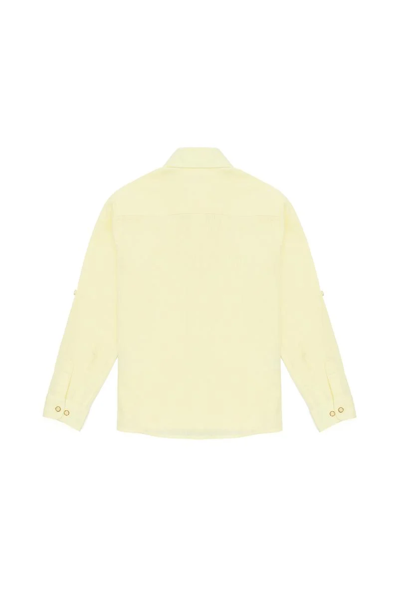 Erkek Çocuk Açık Sarı Uzun Kollu Gömlek