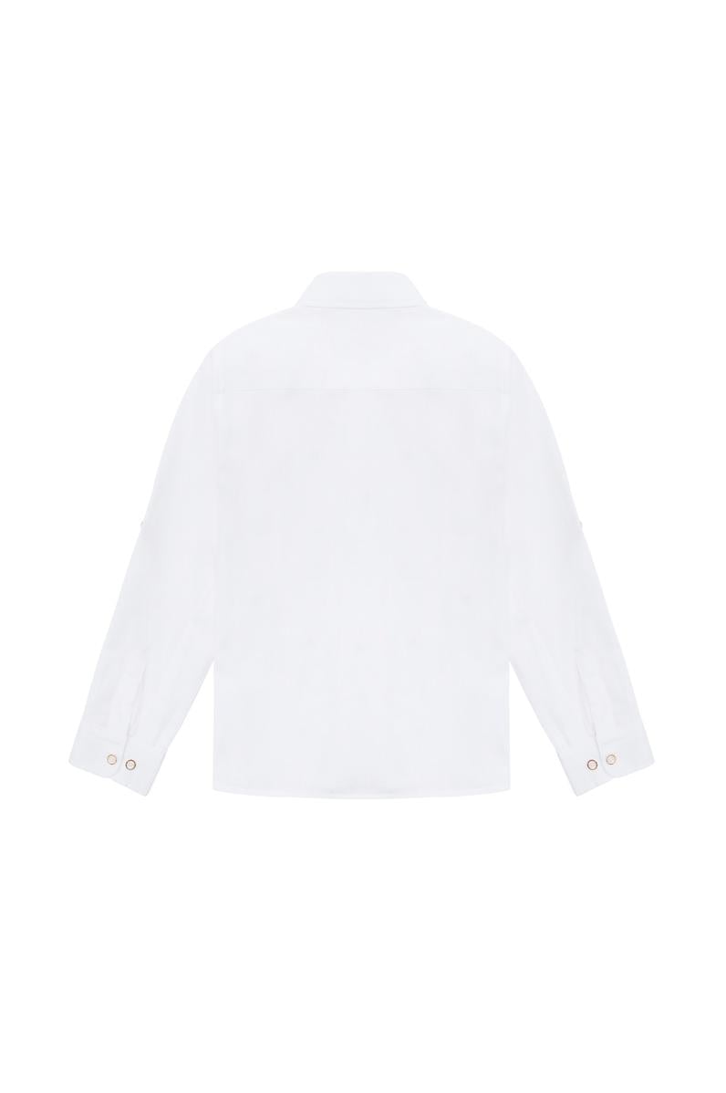 Erkek Çocuk Beyaz Uzun Kollu Gömlek