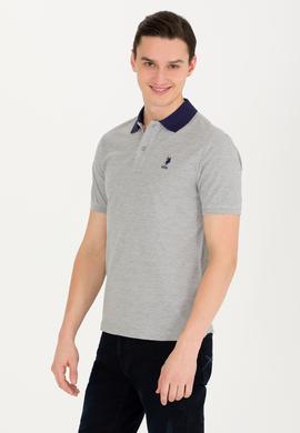 Erkek Gri Melanj Polo Yaka Tişört - 50264895069