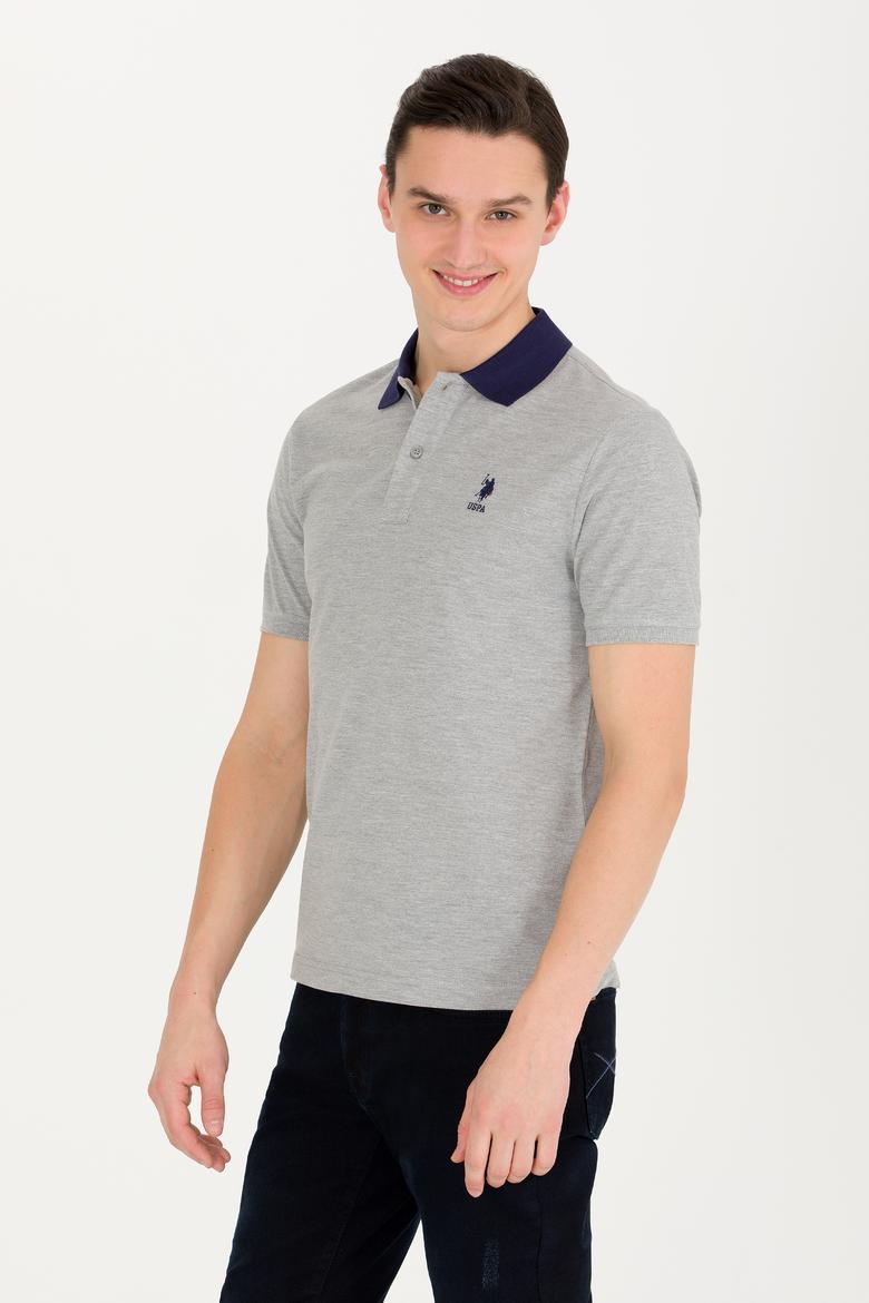 Erkek Gri Melanj Polo Yaka Tişört - 50264895069