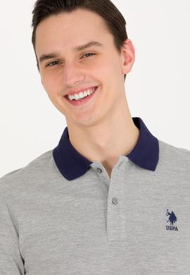 Erkek Gri Melanj Polo Yaka Tişört - 50264895069