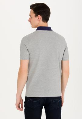 Erkek Gri Melanj Polo Yaka Tişört - 50264895069