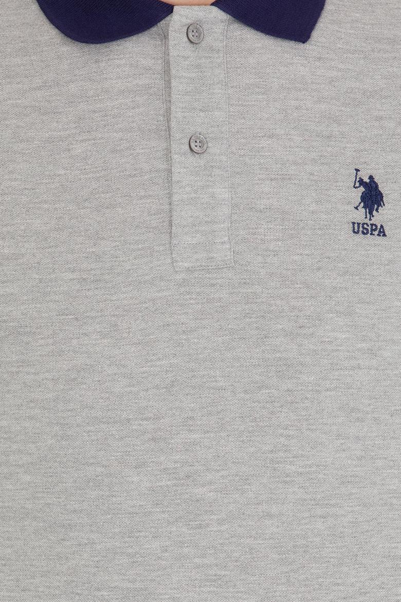 Erkek Gri Melanj Polo Yaka Tişört - 50264895069