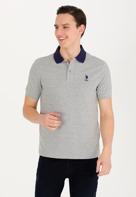 Erkek Gri Melanj Polo Yaka Tişört - 50264895069