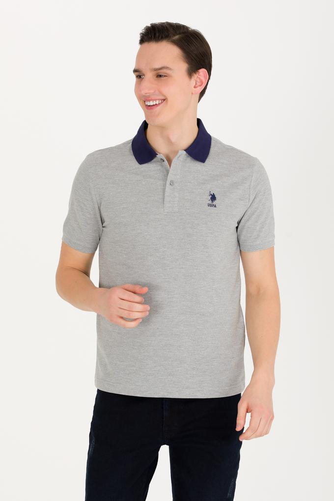 Erkek Gri Melanj Polo Yaka Tişört