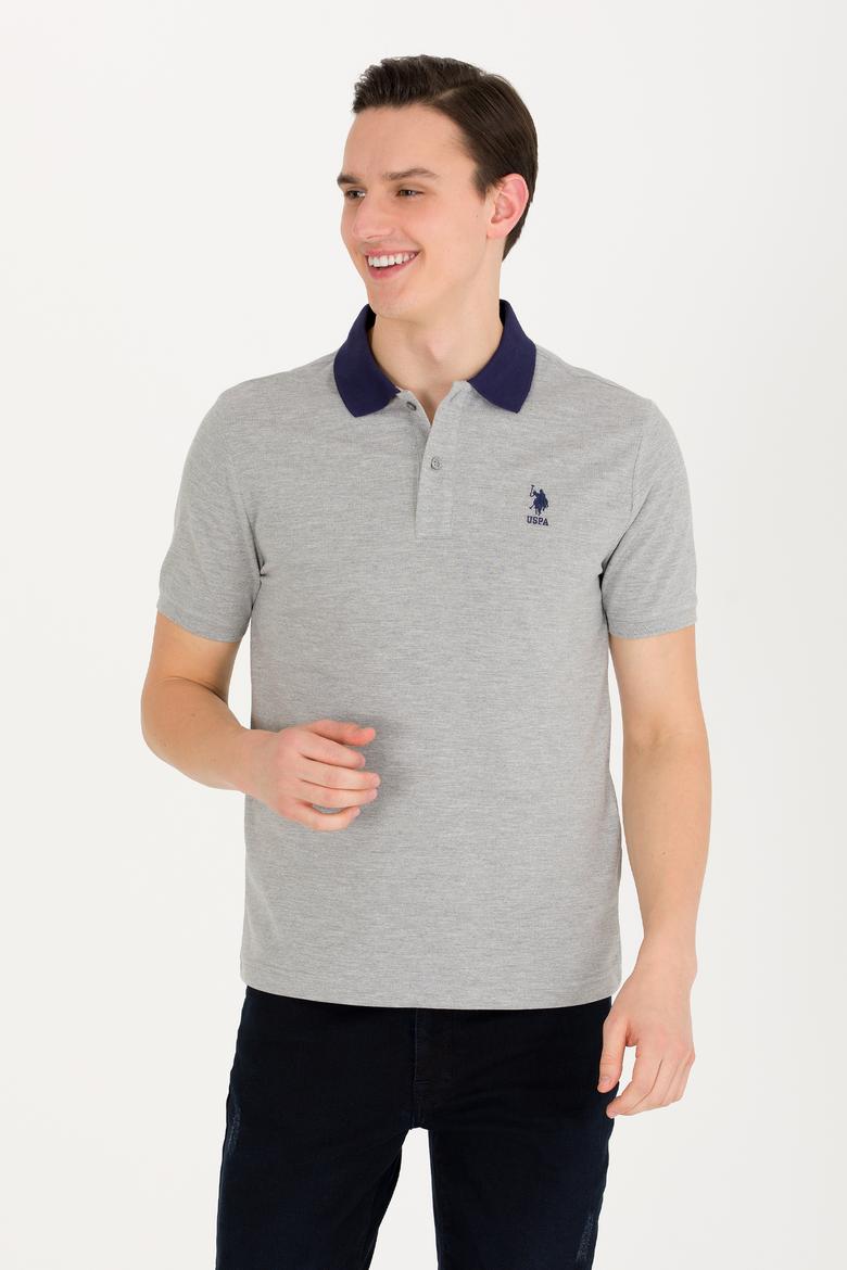 Erkek Gri Melanj Polo Yaka Tişört