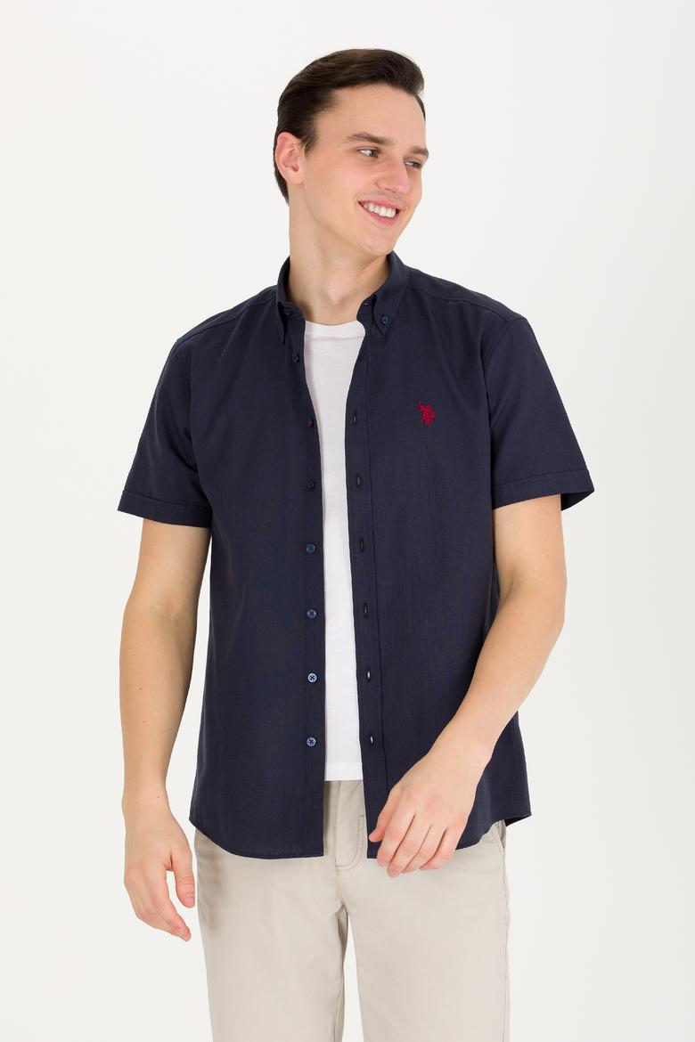 Erkek Lacivert Kısa Kollu Gömlek - 50266497016