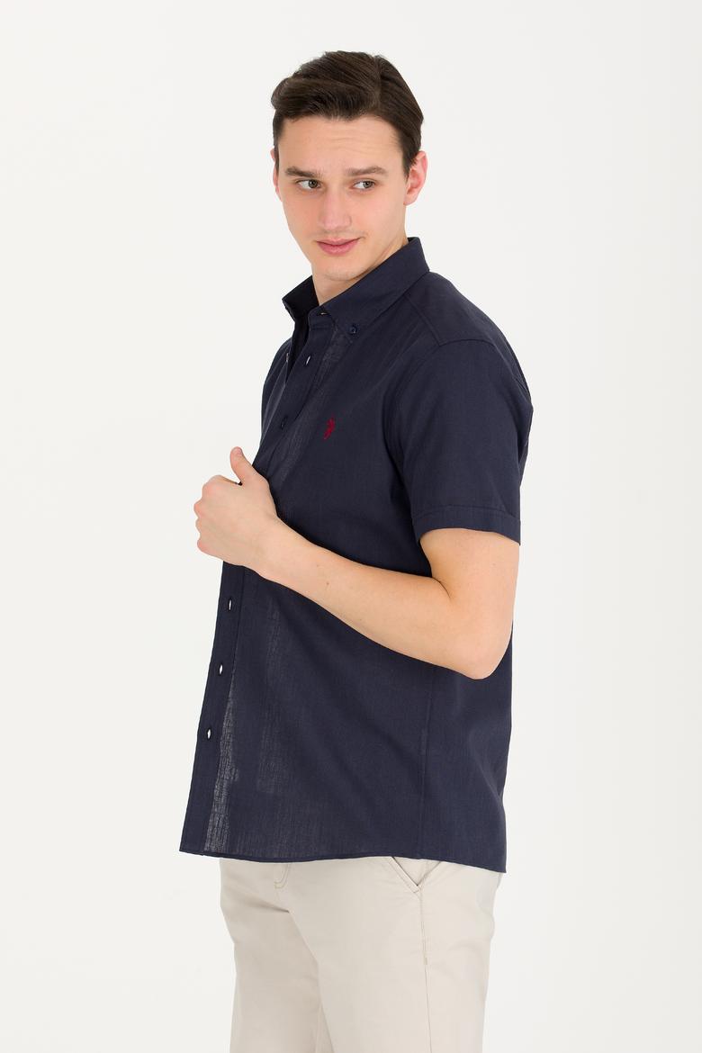 Erkek Lacivert Kısa Kollu Gömlek - 50266497016