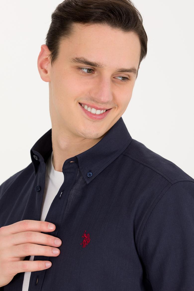 Erkek Lacivert Kısa Kollu Gömlek - 50266497016