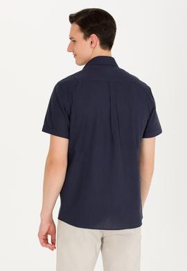 Erkek Lacivert Kısa Kollu Gömlek - 50266497016