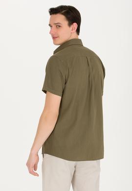 Erkek Koyu Haki Kısa Kollu Gömlek - 50266497072