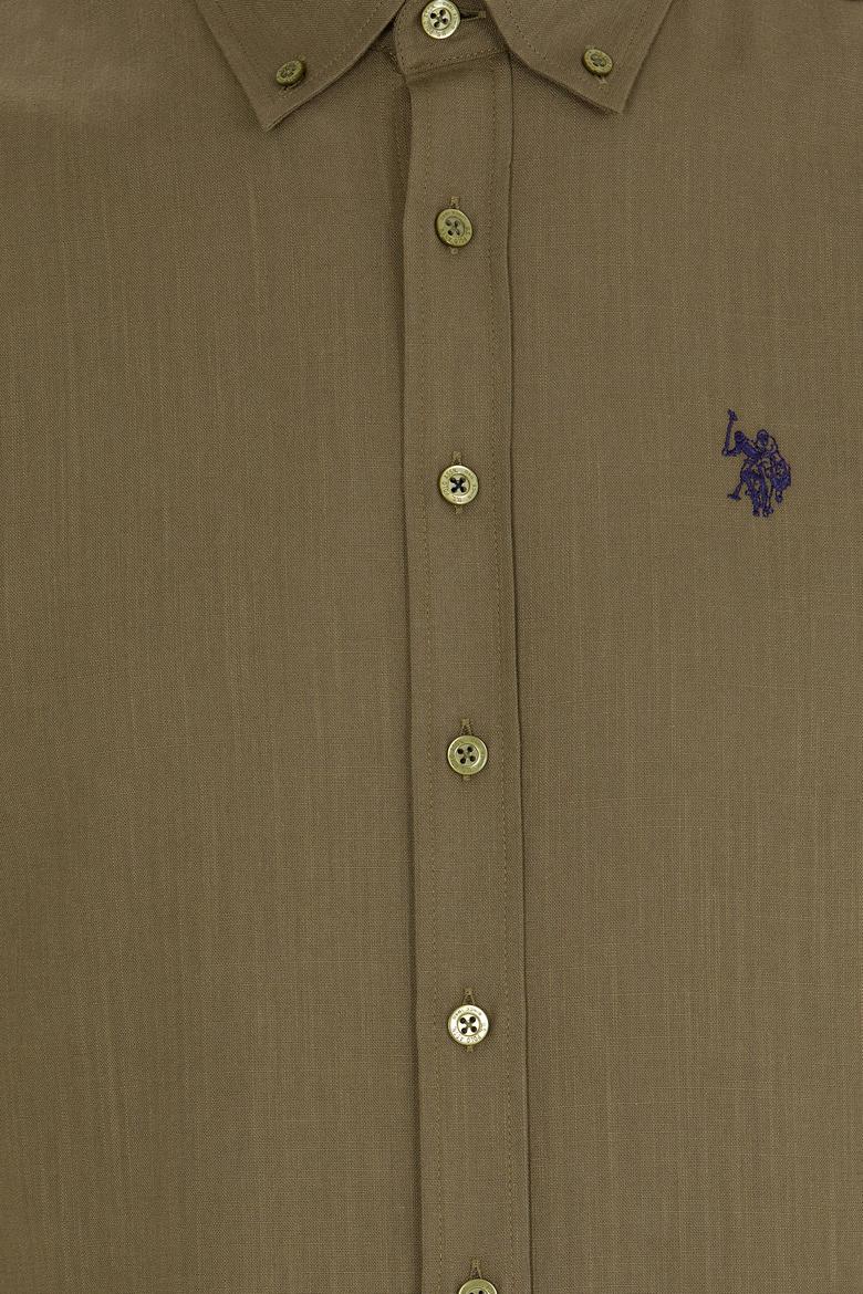 Erkek Koyu Haki Kısa Kollu Gömlek - 50266497072