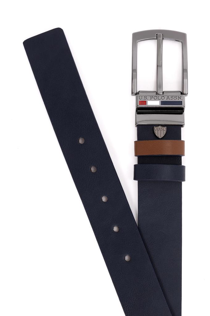 Erkek Çift Taraflı Lacivert Kemer