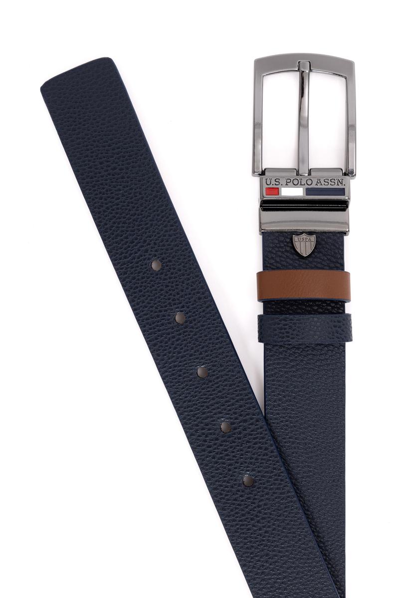 Erkek Çift Taraflı Lacivert Kemer