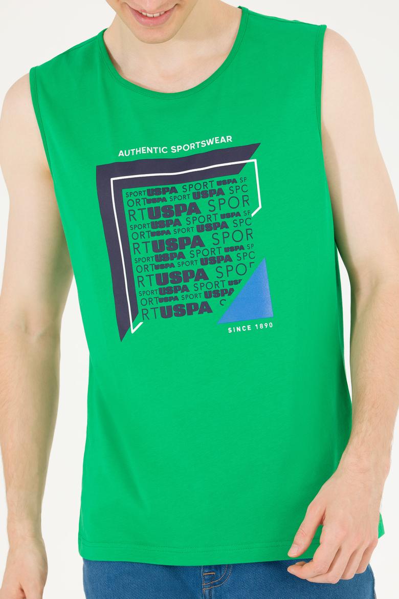 Erkek Elma Yeşili Bisiklet Yaka Kolsuz T-Shirt - 50263379036