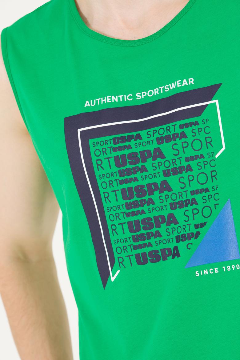 Erkek Elma Yeşili Bisiklet Yaka Kolsuz T-Shirt - 50263379036