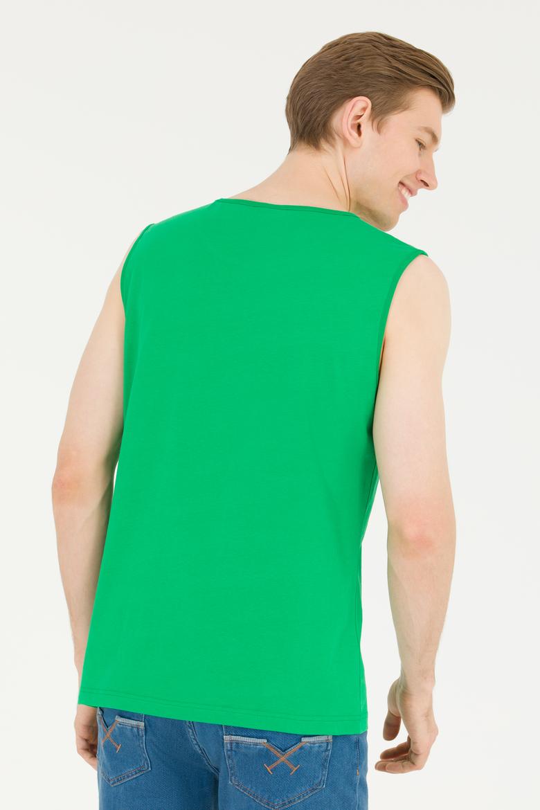 Erkek Elma Yeşili Bisiklet Yaka Kolsuz T-Shirt - 50263379036