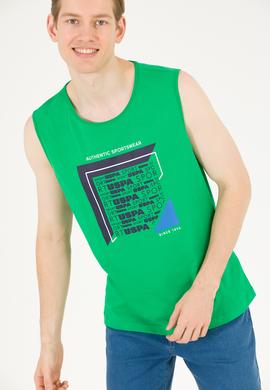 Erkek Elma Yeşili Bisiklet Yaka Kolsuz T-Shirt - 50263379036