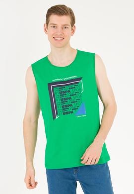 Erkek Elma Yeşili Bisiklet Yaka Kolsuz T-Shirt - 50263379036