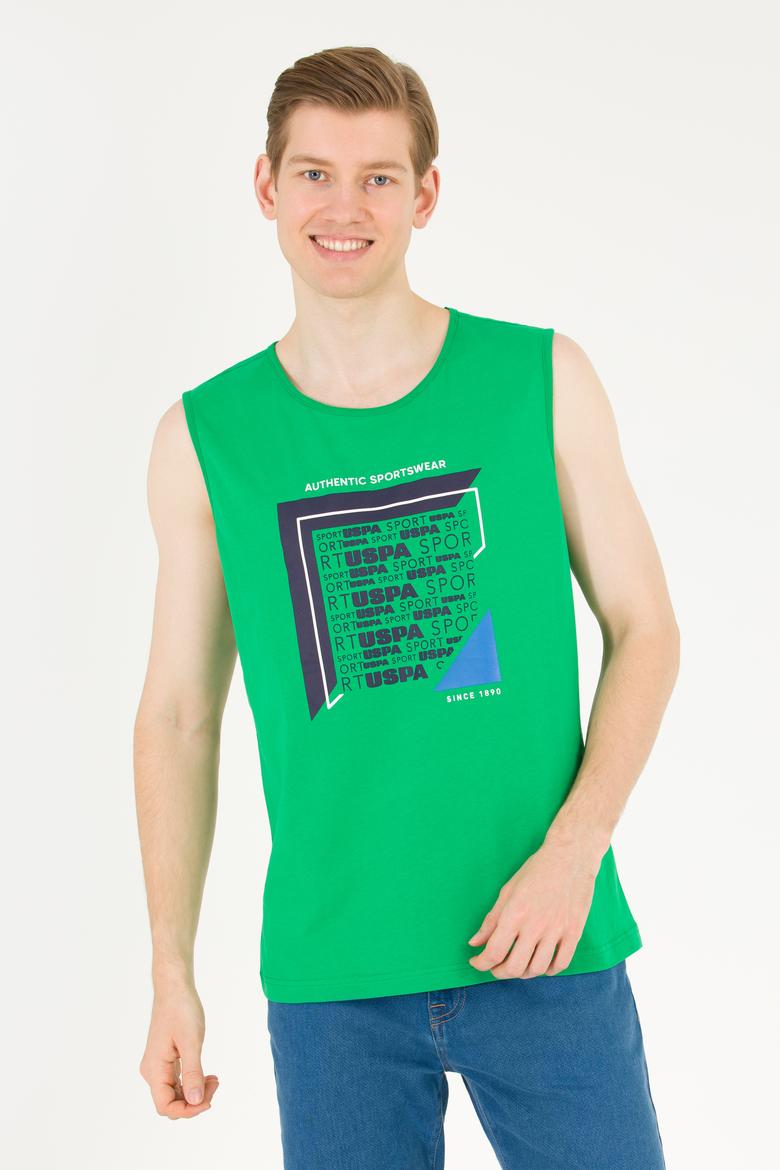 Erkek Elma Yeşili Bisiklet Yaka Kolsuz T-Shirt