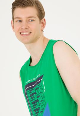 Erkek Elma Yeşili Bisiklet Yaka Kolsuz T-Shirt - 50263379036