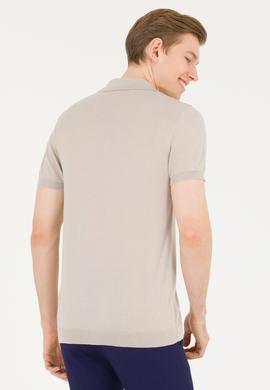 Erkek Taş Polo Yaka Triko Kazak - 50264628037