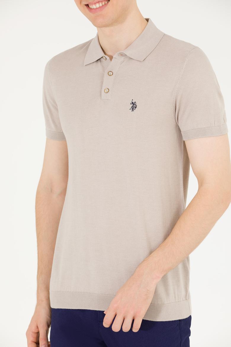 Erkek Taş Polo Yaka Triko Kazak - 50264628037