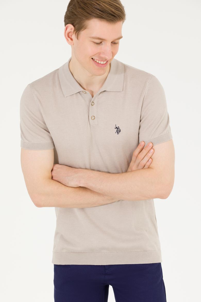 Erkek Taş Polo Yaka Triko Kazak - 50264628037