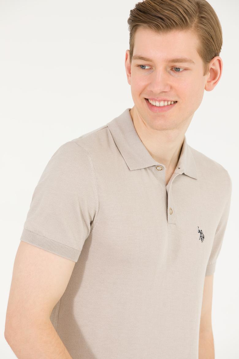 Erkek Taş Polo Yaka Triko Kazak - 50264628037