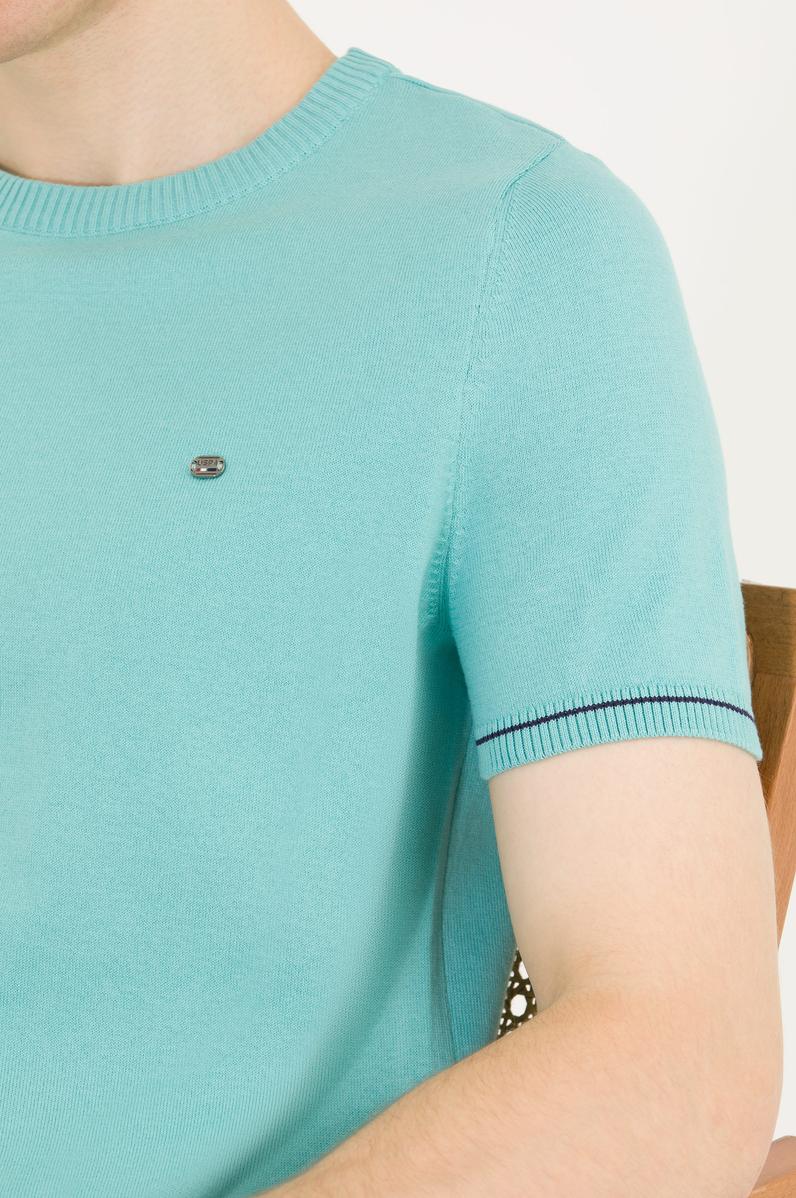 Erkek Mint Bisiklet Yaka Triko Kazak