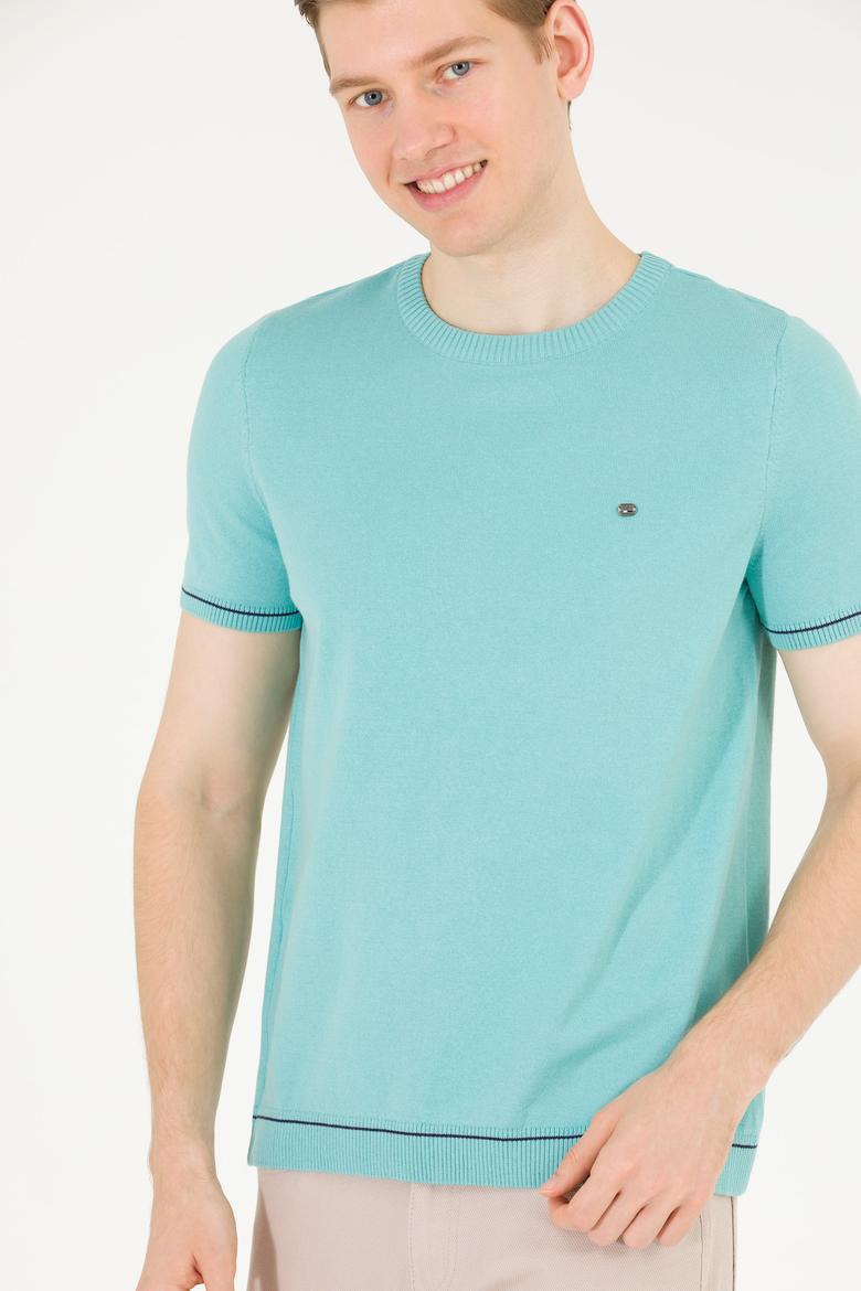 Erkek Mint Bisiklet Yaka Triko Kazak - 50262474019