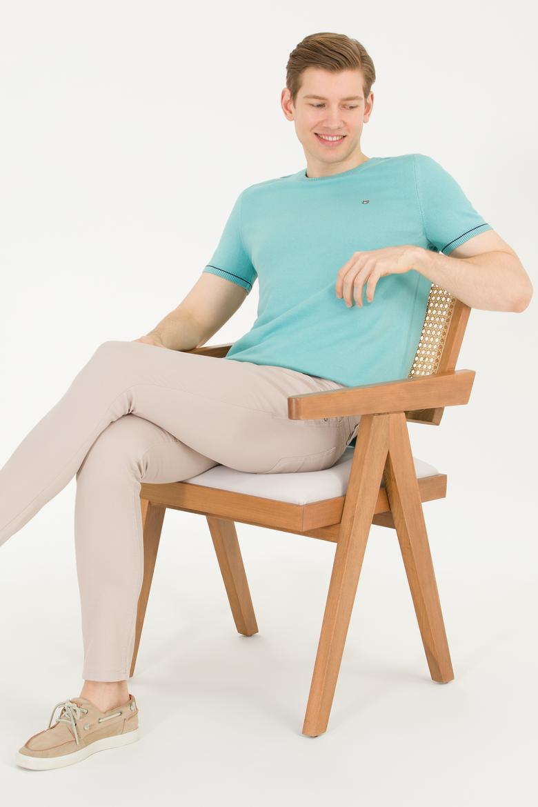 Erkek Mint Bisiklet Yaka Triko Kazak - 50262474019