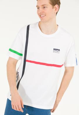 Erkek Beyaz Comfort Bisiklet Yaka Tişört - 50263276033