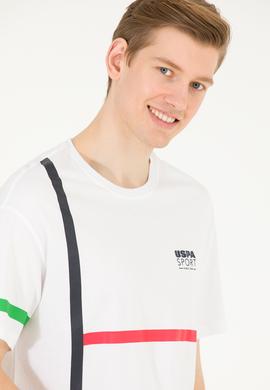 Erkek Beyaz Comfort Bisiklet Yaka Tişört - 50263276033