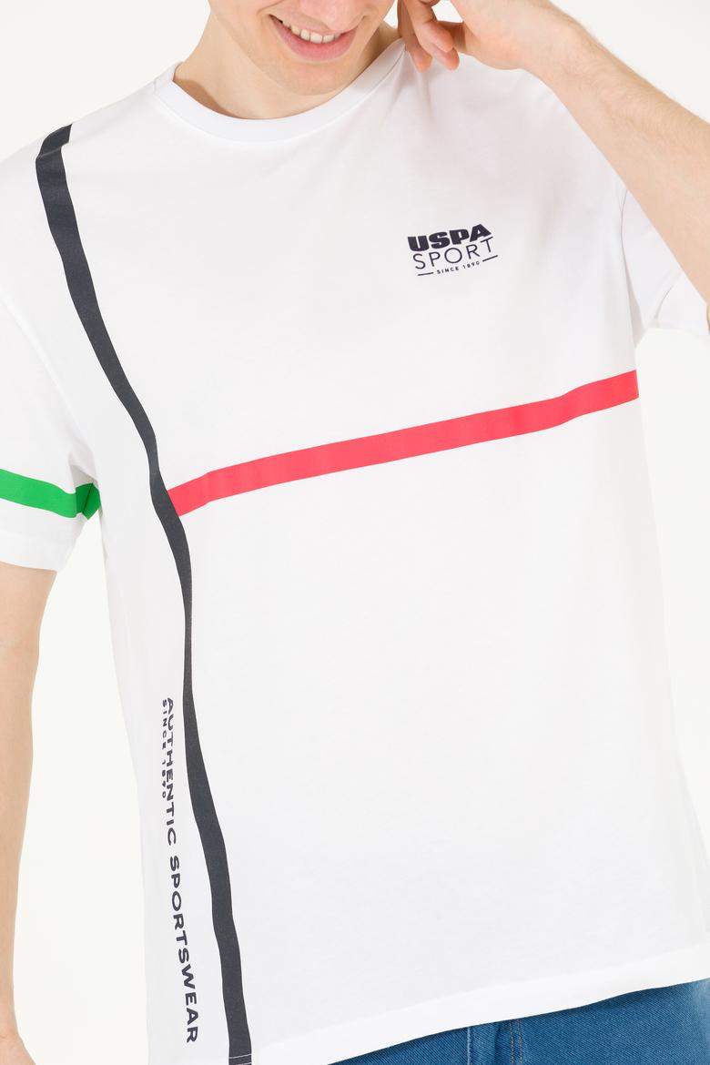 Erkek Beyaz Comfort Bisiklet Yaka Tişört - 50263276033