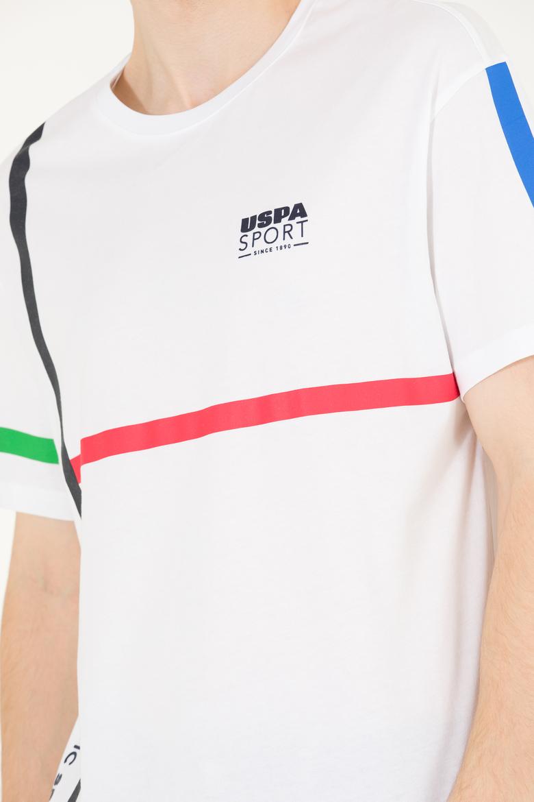 Erkek Beyaz Comfort Bisiklet Yaka Tişört - 50263276033