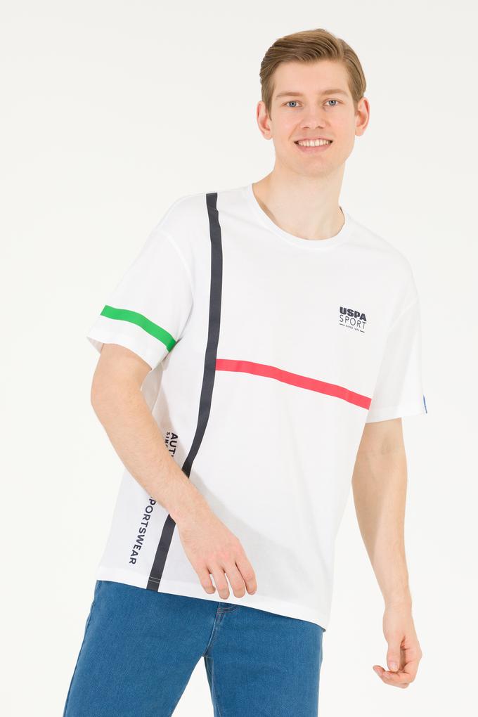 Erkek Beyaz Comfort Bisiklet Yaka Tişört