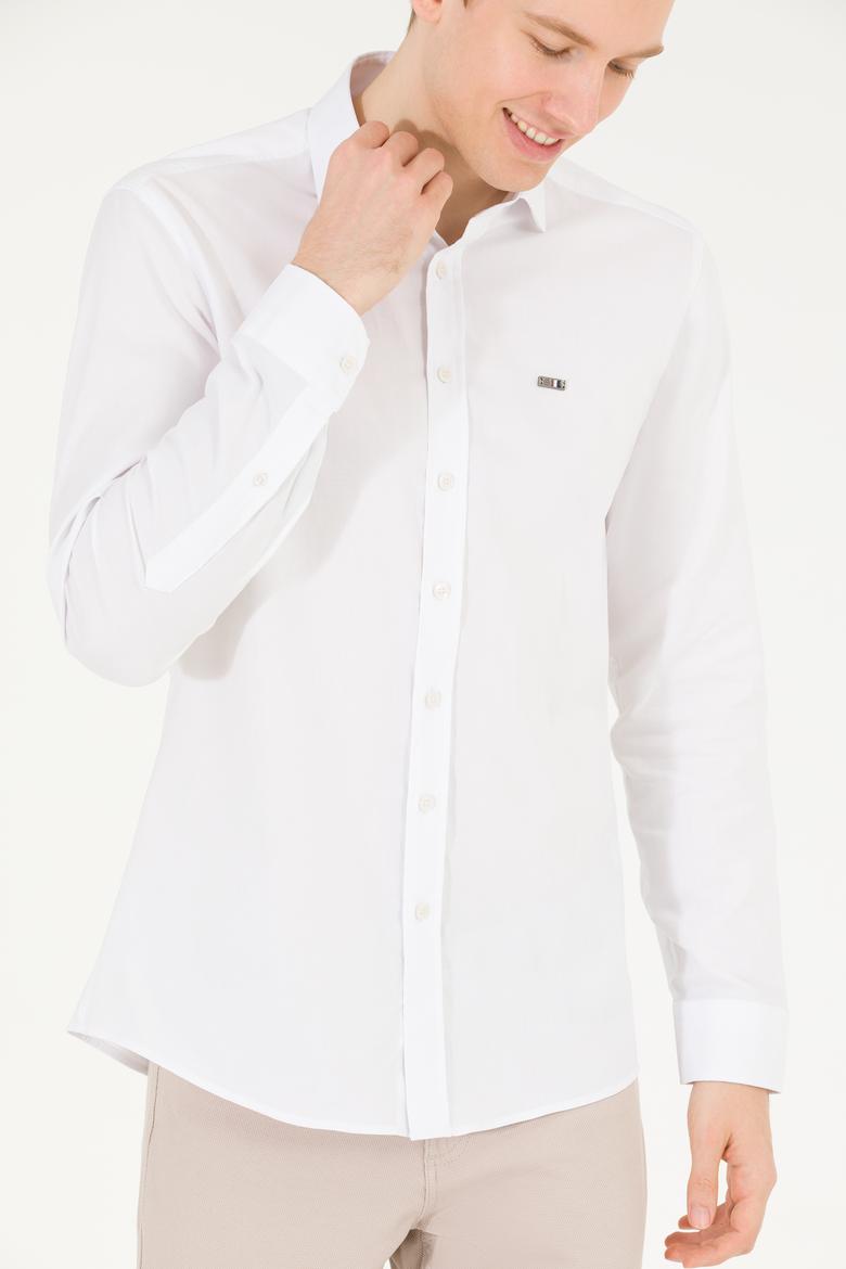 Erkek Beyaz Uzun Kollu Basic Gömlek - 50263048014