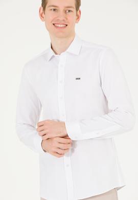 Erkek Beyaz Uzun Kollu Basic Gömlek - 50263048014