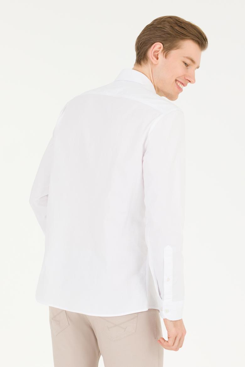 Erkek Beyaz Uzun Kollu Basic Gömlek - 50263048014